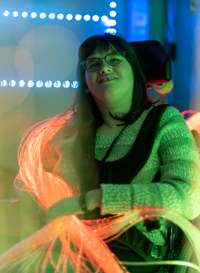 Woman holding lights