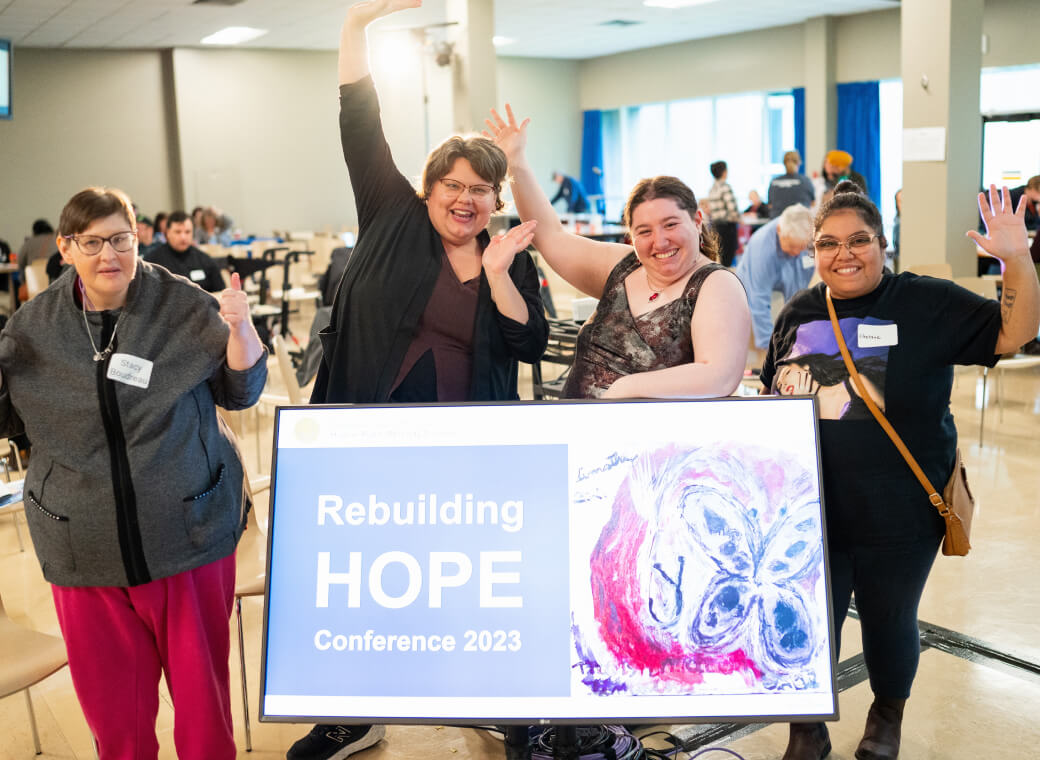 Group of people cheering