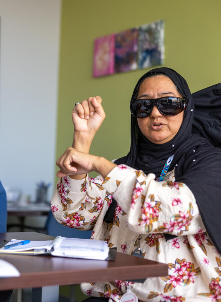 Person gesturing with hands